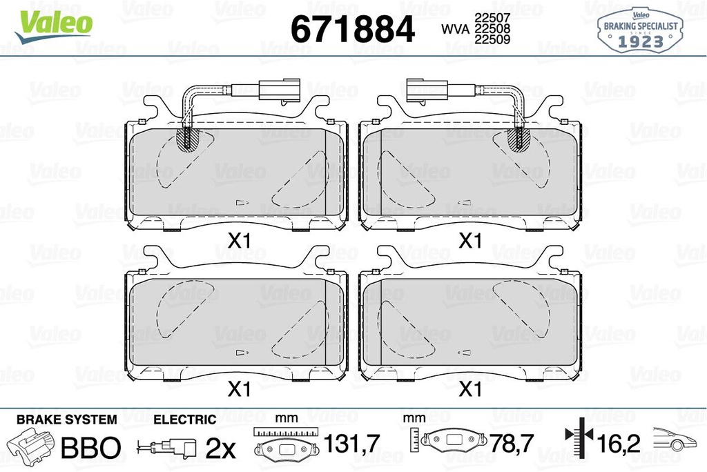 FRONT PADS VALEO ALFA