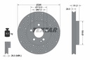 FRONT DISC 295MM CROSS DRILLED TEXTAR MERC
