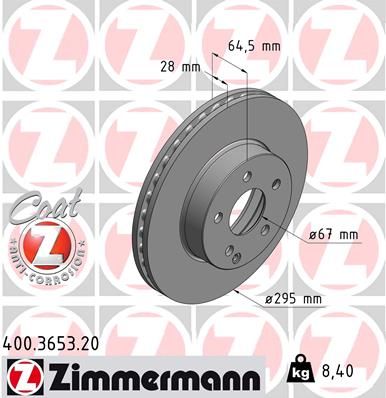 FRONT DISC 295MM ZIMMERMANN MERC