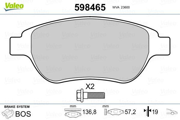 BRAKE PADS FRONT VALEO PSA