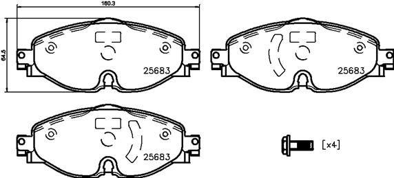BRAKE PADS FRONT BREMBO CERAMIC VAG