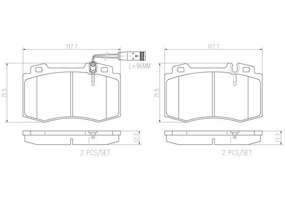 BRAKE PADS FRONT WITH SENSOR BREMBO CERAMIC MERC