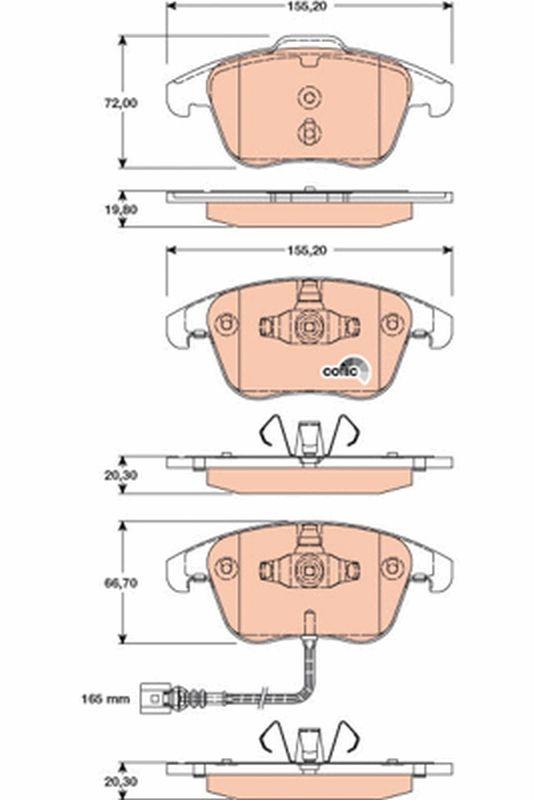 BRAKE PADS FRONT WITH SENSOR TRW VAG