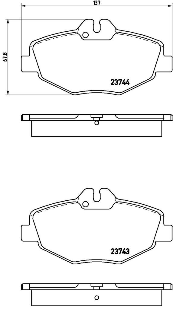 BRAKE PADS FRONT WITH SENSOR BREMBO CERAMIC MERC