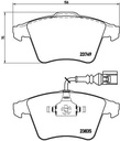BRAKE PADS FRONT WITH SENSOR BREMBO VAG