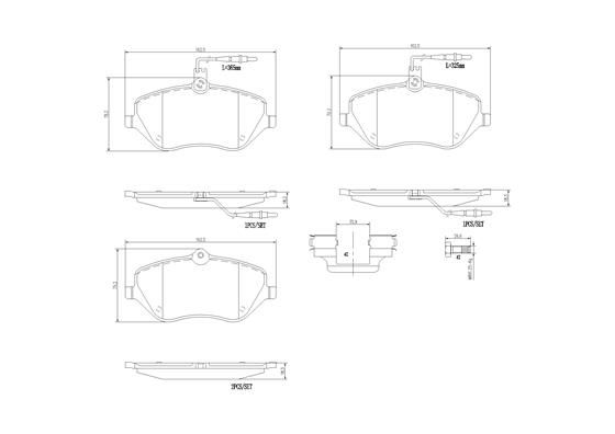 FRONT PADS WITH SENSORS BREMBO CERAMIC PSA