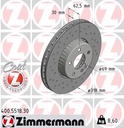 FRONT DISC 318MM CROSS DRILLED ZIMMERMANN MERC