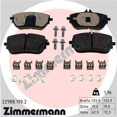 FRONT PADS ZIMMERMANN MERC