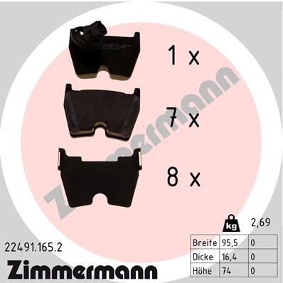 FRONT PADS ZIMMERMANN VAG