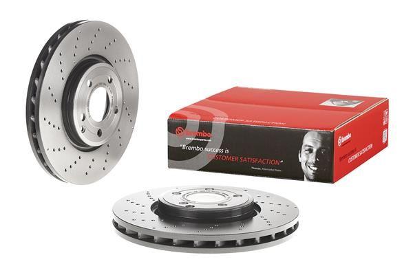 BRAKE DISC FRONT 322MM BREMBO MERC (CROSS DRILLED)
