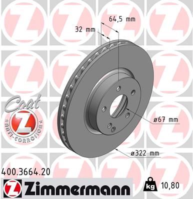 FRONT DISC 322MM ZIMMERMANN MERC