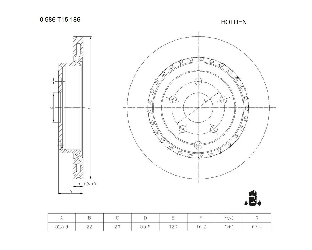 REAR PADS BOSCH HOLDEN