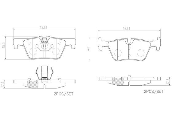 BRAKE PADS REAR BREMBO CERAMIC BMW