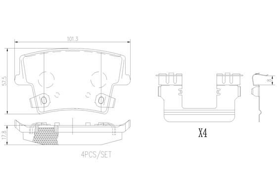 BRAKE PADS REAR BREMBO CERAMIC CHRYSLER