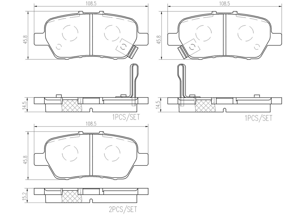 REAR PADS BREMBO CERAMIC HONDA