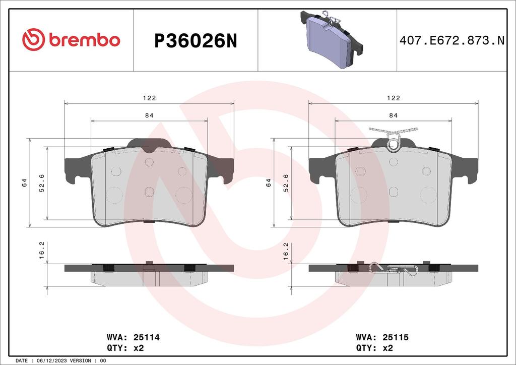 BRAKE PADS REAR BREMBO CERAMIC JAGUAR