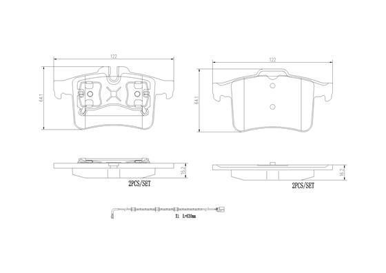 BRAKE PADS REAR BREMBO CERAMIC JAGUAR
