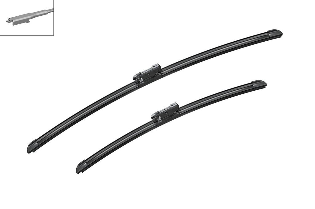 WIPER BLADE [FRONT KIT] BOSCH AEROTWIN [600MM 24 INCH + 450MM 18 INCH - WITH SPOILER FLAT WIPER BLADE]