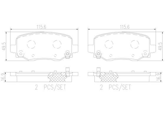 REAR PADS BREMBO CERAMIC JEEP