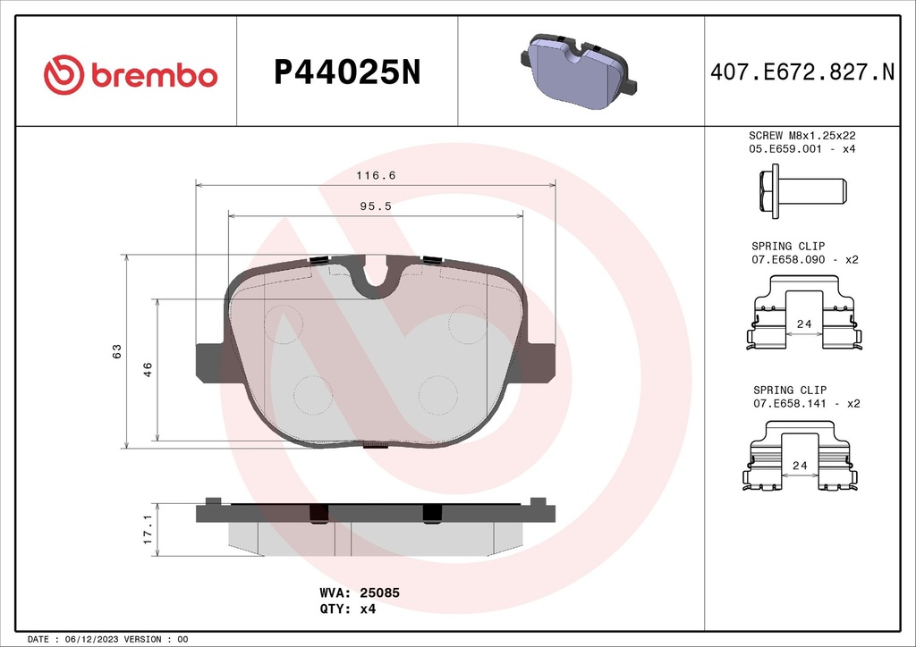 REAR PADS BREMBO CERAMIC LAND ROVER