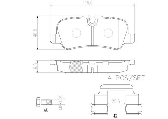 BRAKE PADS REAR BREMBO CERAMIC LAND ROVER