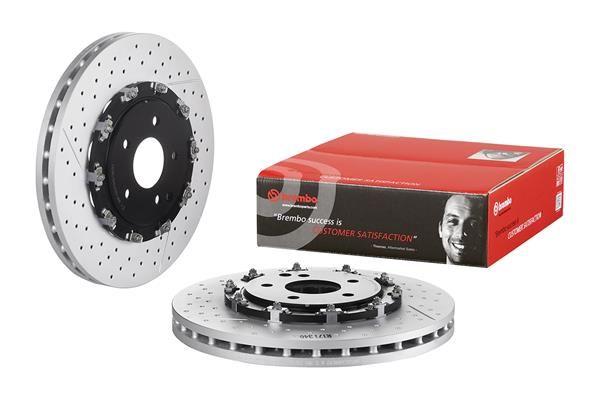 BRAKE DISC FRONT 340MM BREMBO MERC (CROSS DRILLED - SLOTTED)