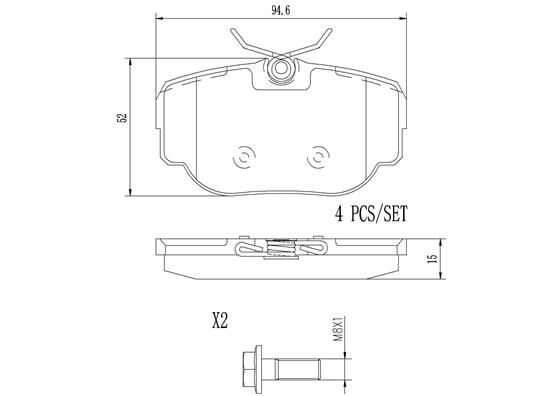 REAR PADS BREMBO CERAMIC LAND ROVER