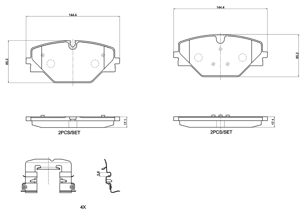 REAR PADS BREMBO CERAMIC LAND ROVER
