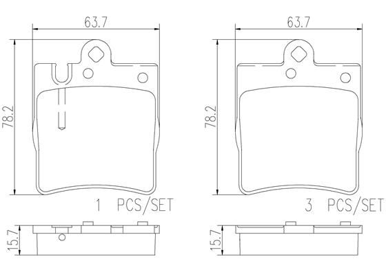BRAKE PADS REAR BREMBO CERAMIC MERC