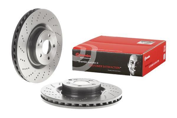 BRAKE DISC FRONT 344MM BREMBO MERC (CROSS DRILLED)