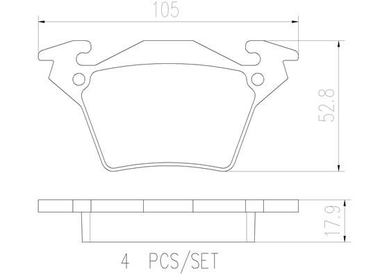 BRAKE PADS REAR BREMBO CERAMIC MERC