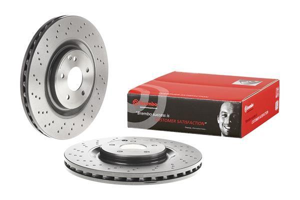 BRAKE DISC FRONT 345MM BREMBO MERC (CROSS DRILLED)