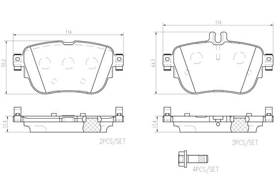 BRAKE PADS REAR BREMBO CERAMIC MERC