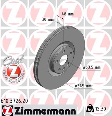 FRONT DISC 345MM ZIMMERMANN VOLVO