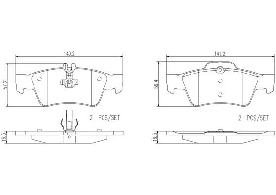 BRAKE PADS REAR BREMBO CERAMIC MERC