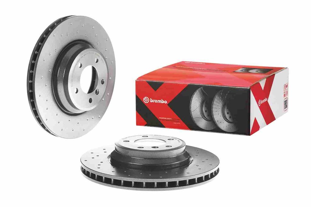 BRAKE DISC FRONT 348MM BREMBO BMW (CROSS DRILLED)
