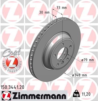 FRONT DISC 348MM ZIMMERMANN BMW