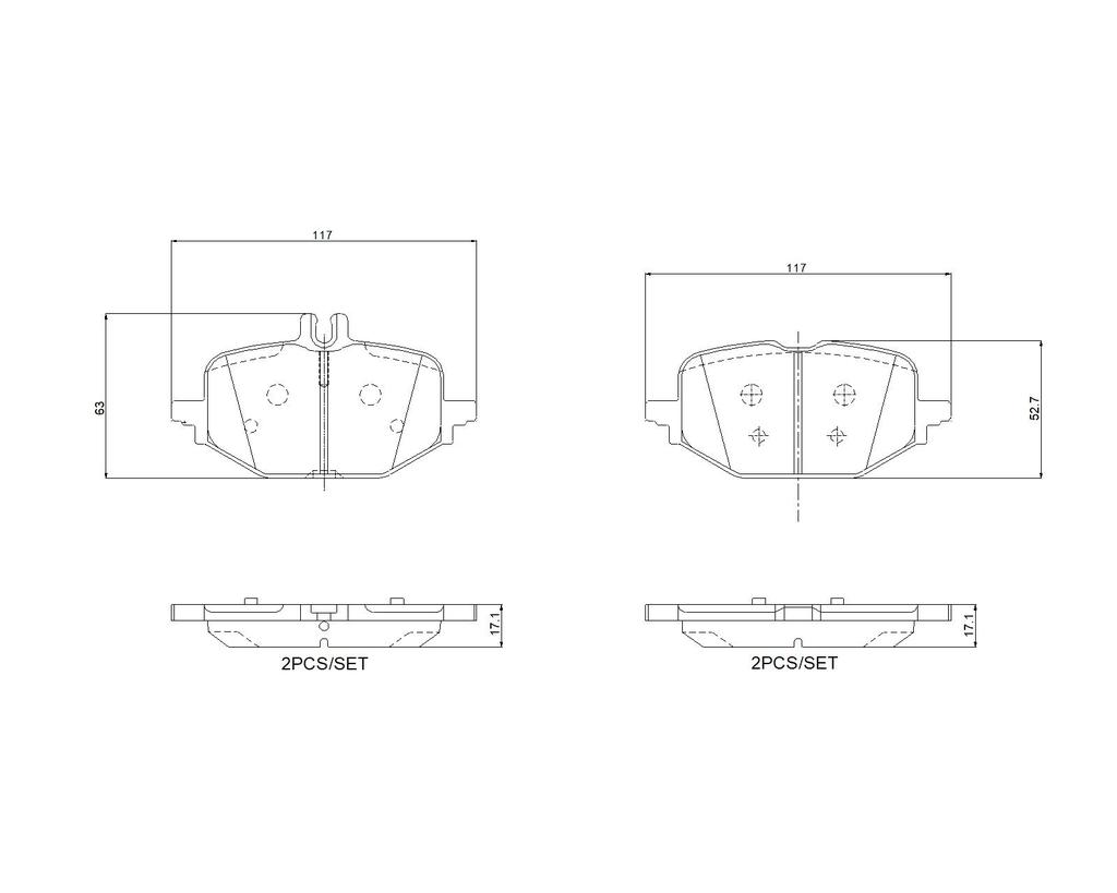 BRAKE PADS REAR BREMBO CERAMIC MERC