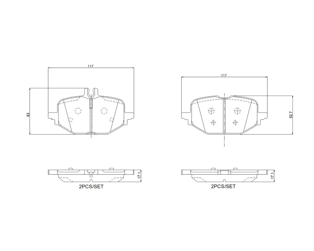 REAR PADS BREMBO CERAMIC MERC