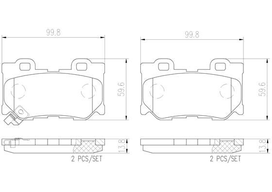 BRAKE PADS REAR BREMBO CERAMIC NISSAN INFINITI