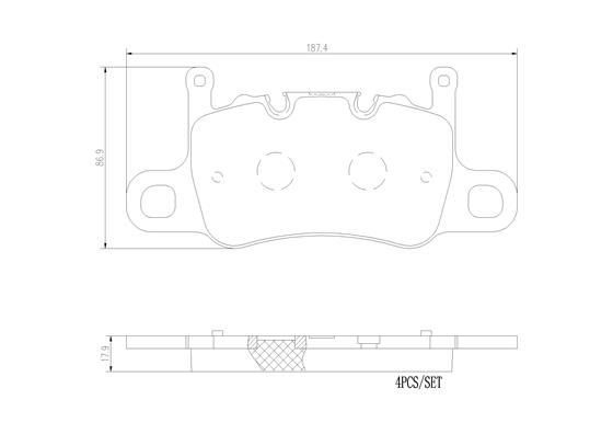 REAR PADS BREMBO CERAMIC PORSCHE