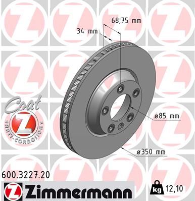 FRONT DISC 350MM RH ZIMMERMANN VAG