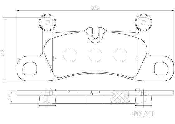 REAR PADS BREMBO CERAMIC PORSCHE