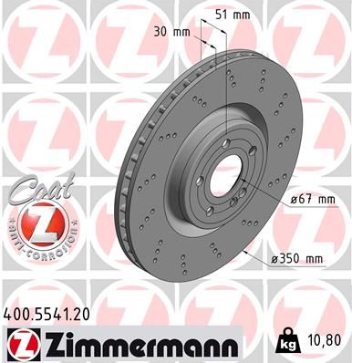 FRONT DISC 350MM ZIMMERMANN MERC