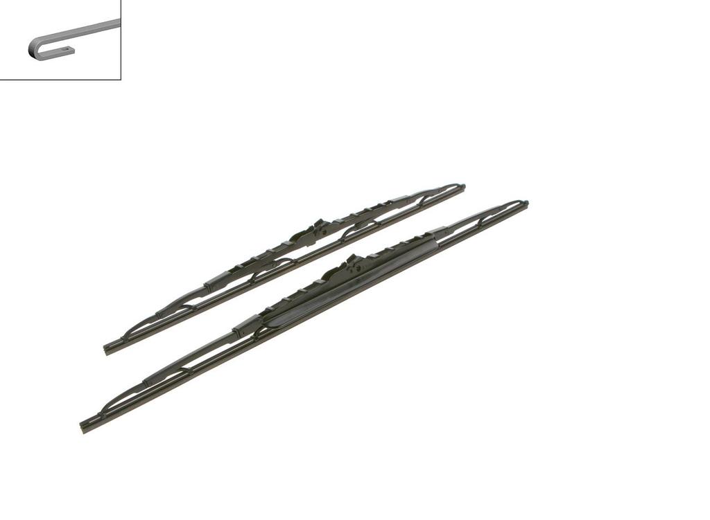 WIPER BLADE [FRONT KIT] BOSCH TWIN [600MM 24 INCH + 550MM 22 INCH - WITH SPOILER BRACKET WIPER BLADE]
