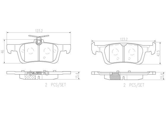 BRAKE PADS REAR BREMBO CERAMIC PSA