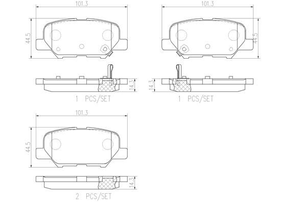 REAR PADS BREMBO CERAMIC PSA