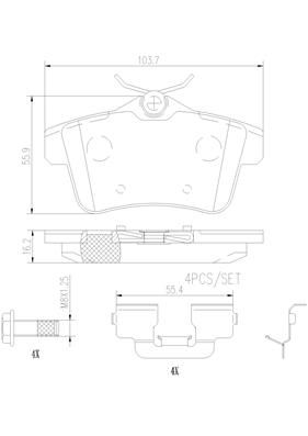 REAR PADS BREMBO CERAMIC PSA