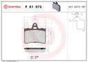 REAR PADS BREMBO PSA [DNO]