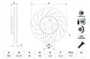 BRAKE DISC FRONT 360MM BOSCH MERC (178MM WITH HUB - CROSS DRILLED)